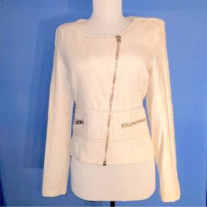 IRO Haven Woven Cotton Jacket - White - Size 1 - Like New